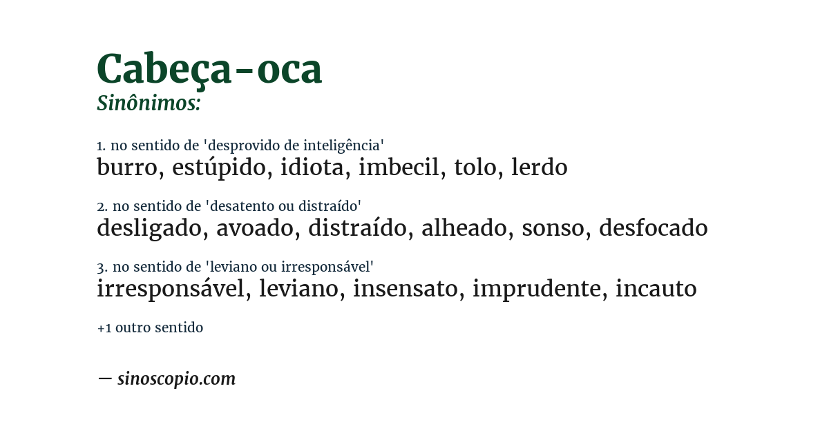 Sinônimo de cabeça-oca