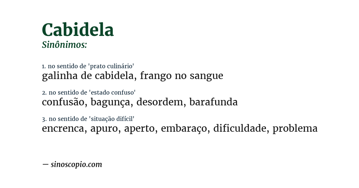 Sinônimo de cabidela