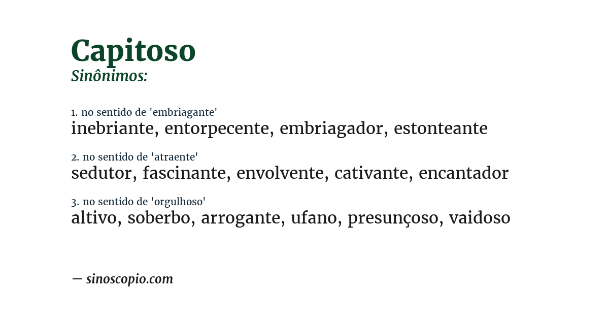 Sinônimo de capitoso