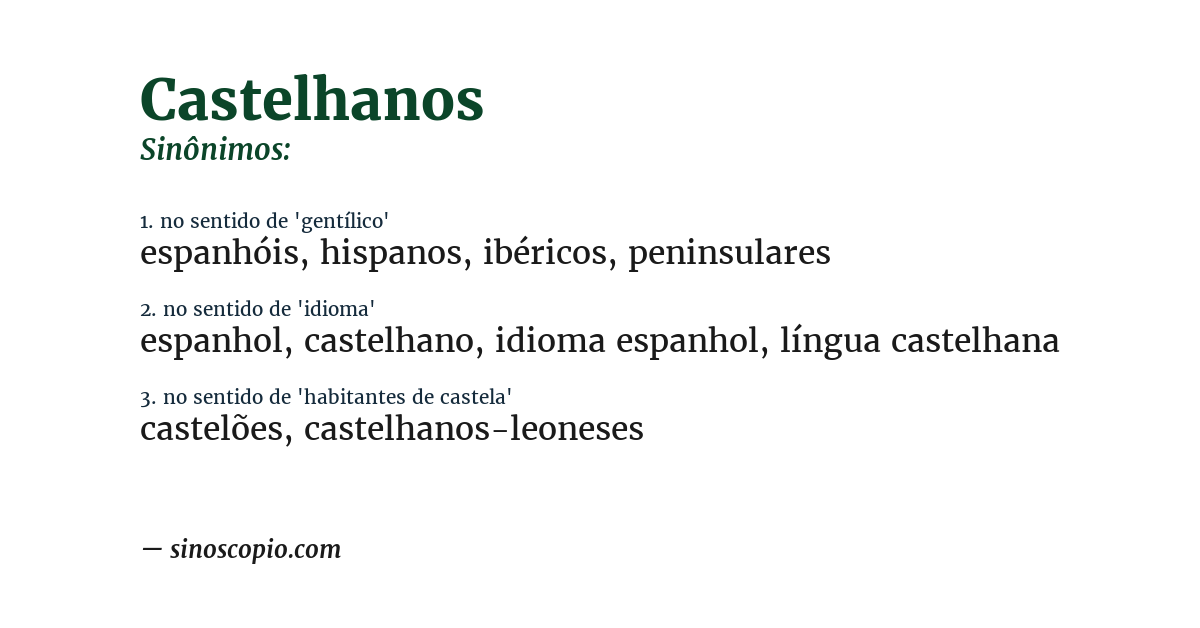 Sinônimo de castelhanos