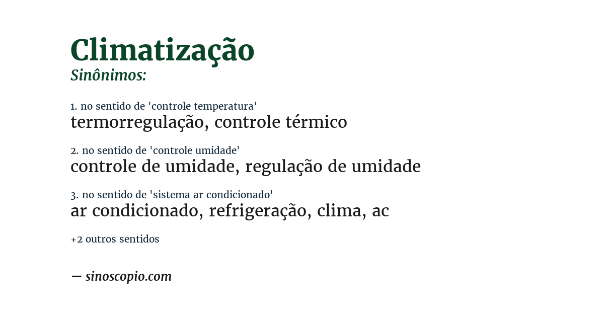 Sinônimo de climatização