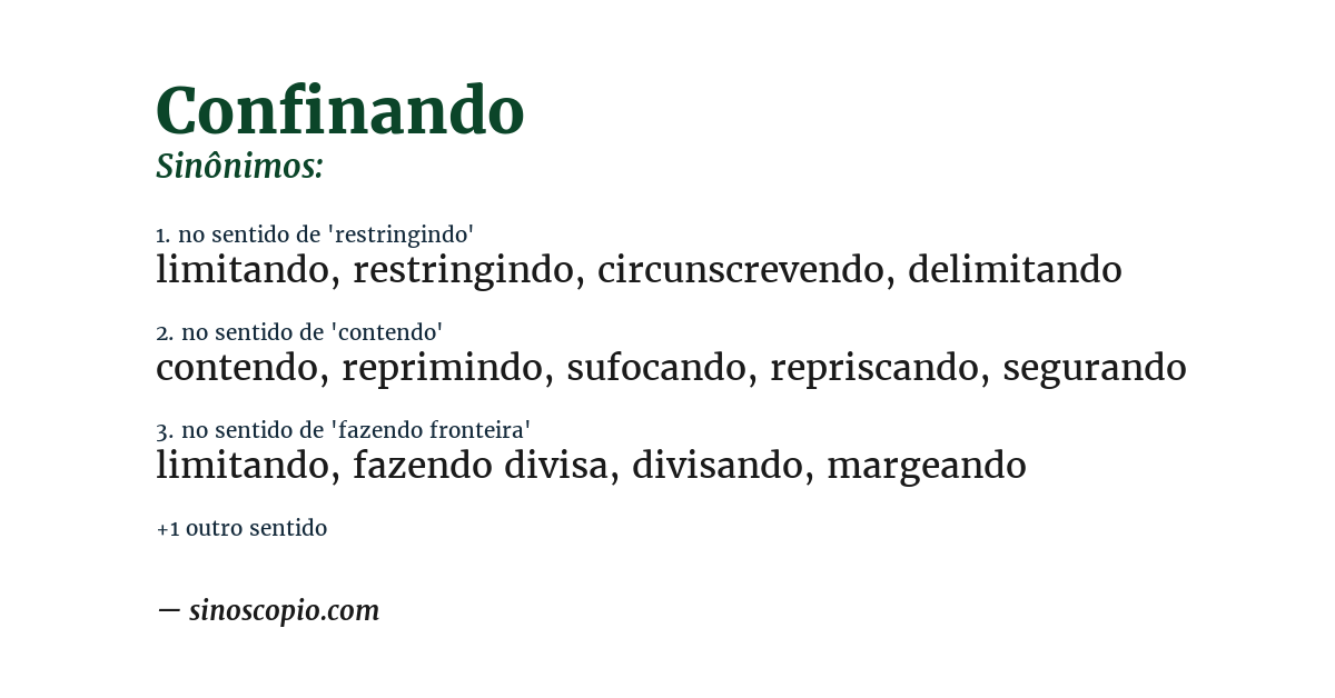 Sinônimo de confinando