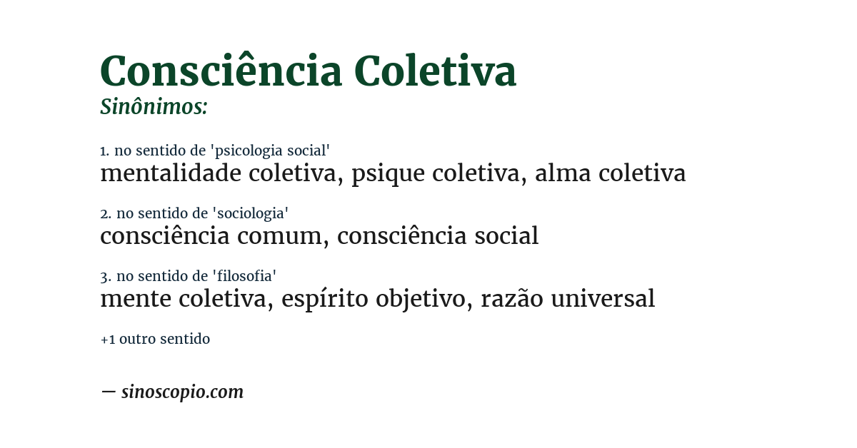 Sinônimo de consciência coletiva