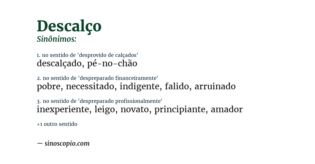 Sinônimo de descalço