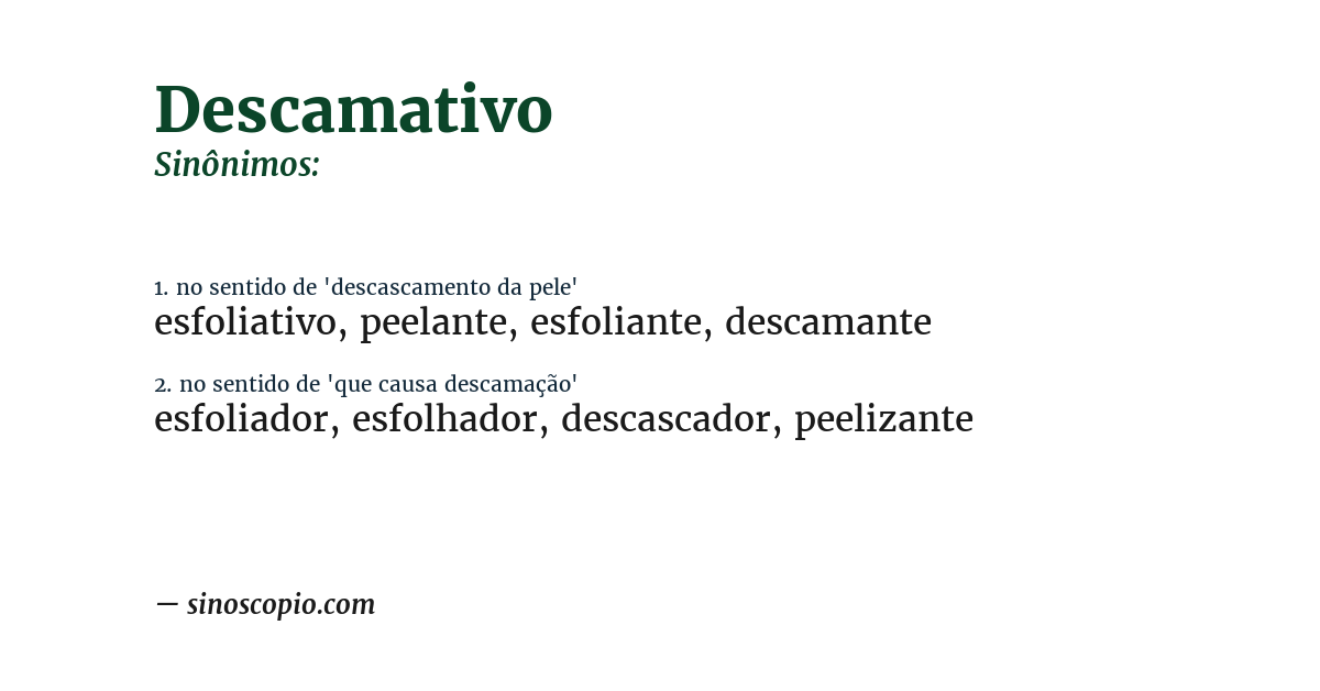 Sinônimo de descamativo