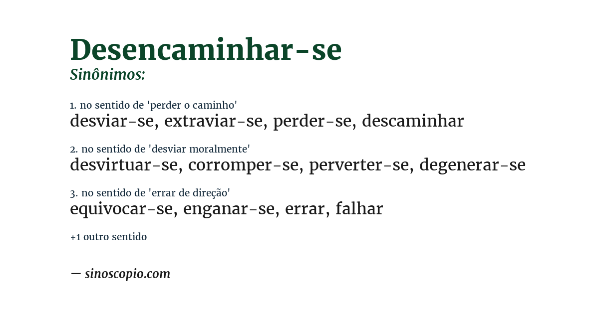 Sinônimo de desencaminhar-se