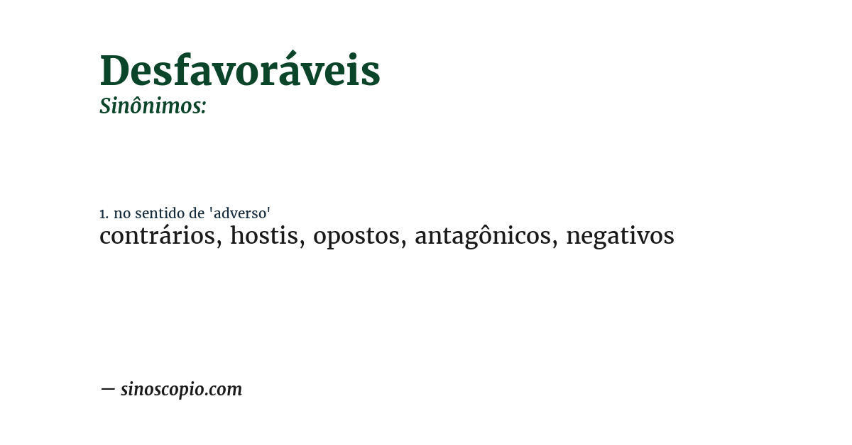 Sinônimo de desfavoráveis