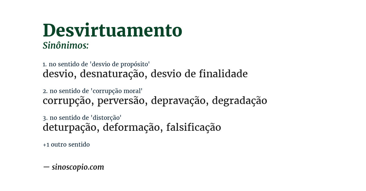 Sinônimo de desvirtuamento