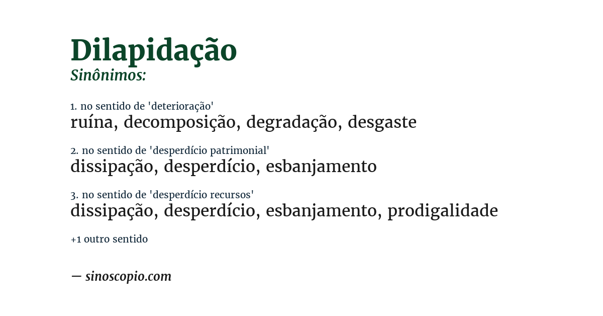 Sinônimo de dilapidação