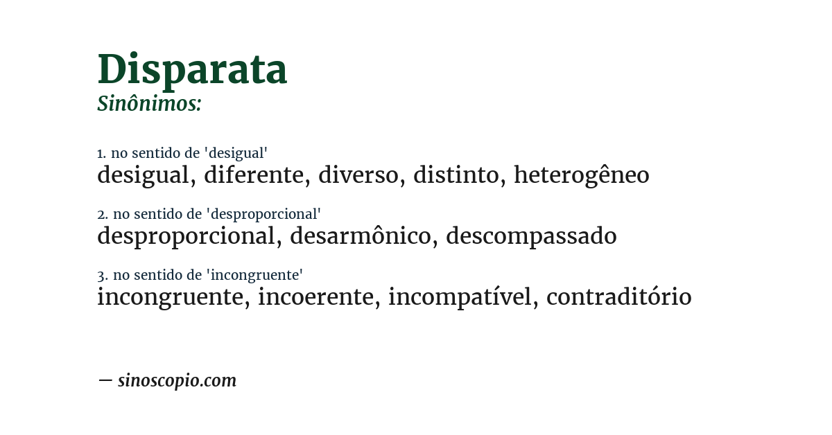 Sinônimo de disparata