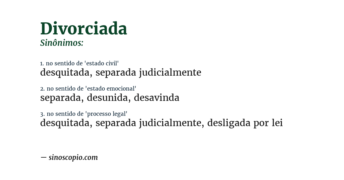 Sinônimo de divorciada