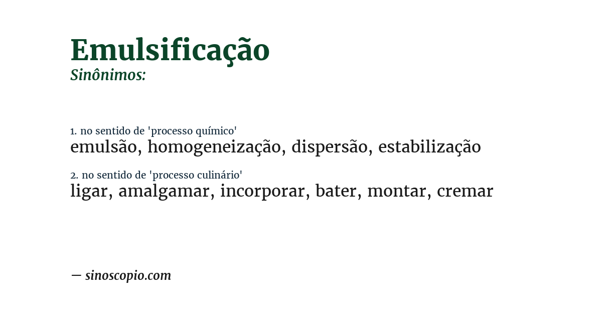 Sinônimo de emulsificação