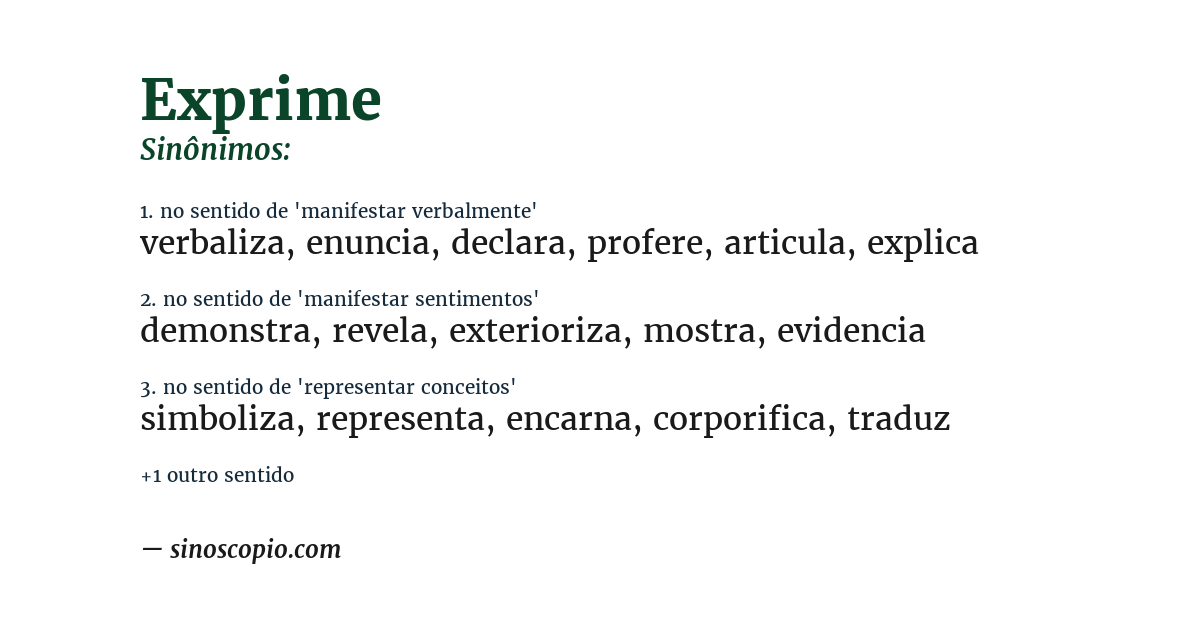 Sinônimo de exprime