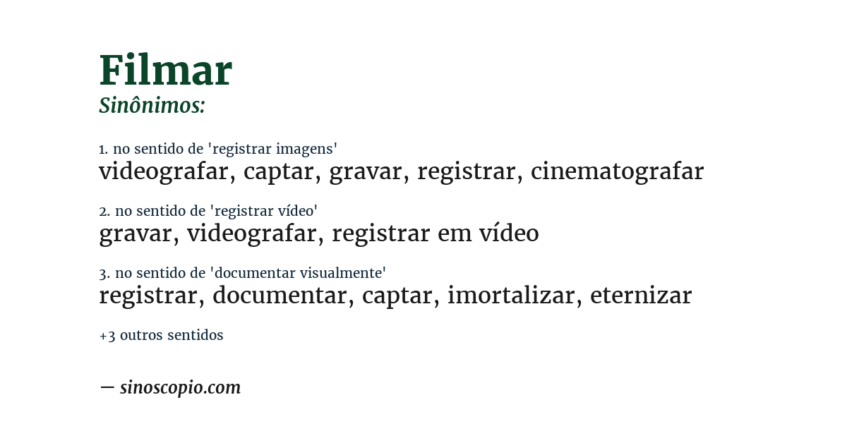 Sinônimo de filmar
