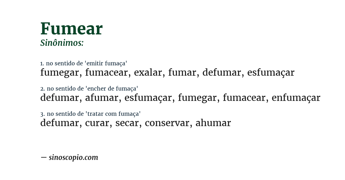 Sinônimo de fumear
