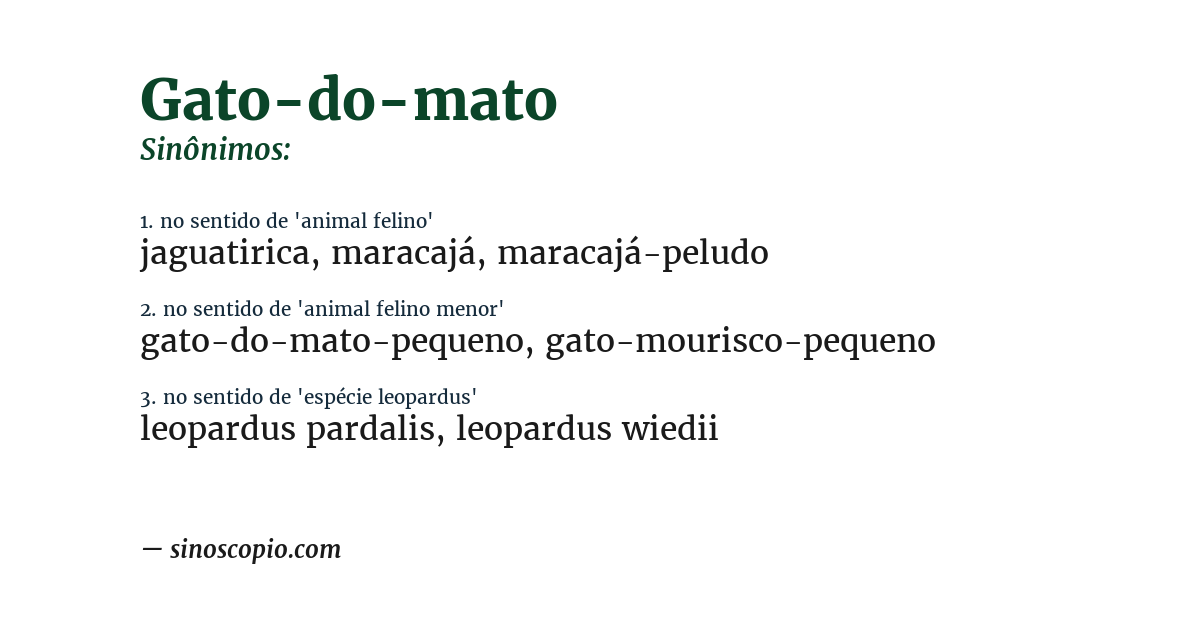 Sinônimo de gato-do-mato