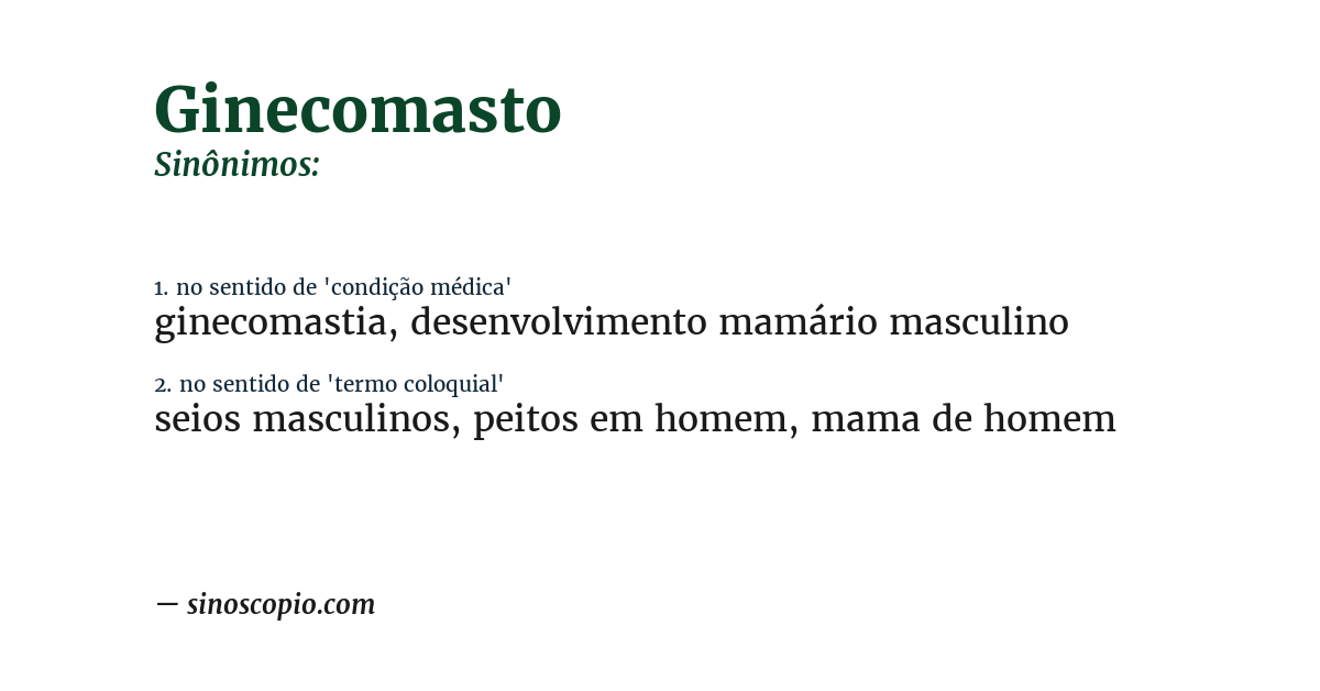 Sinônimo de ginecomasto