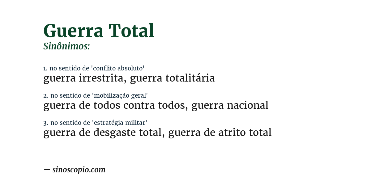 Sinônimo de guerra total
