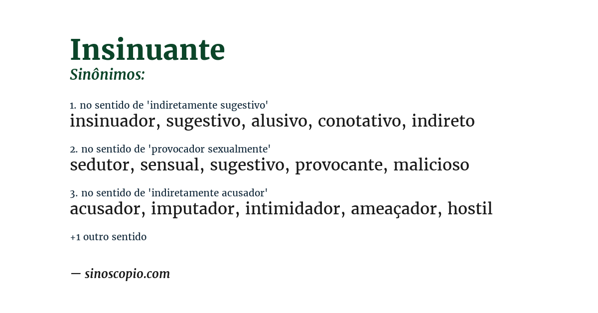 Sinônimo de insinuante