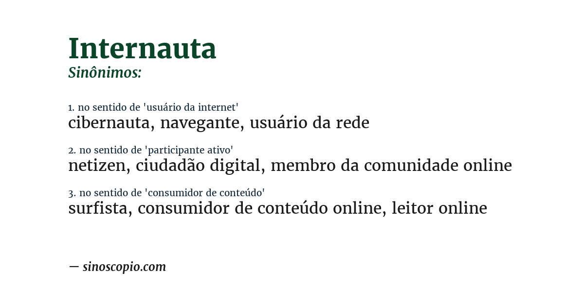 Sinônimo de internauta