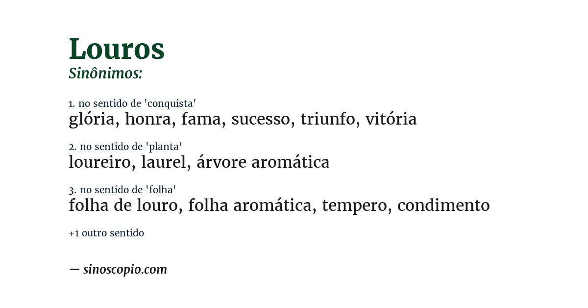 Sinônimo de louros
