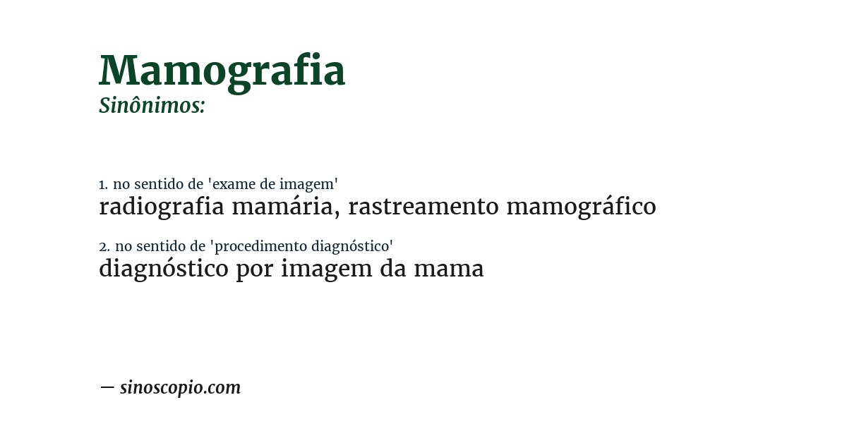 Sinônimo de mamografia