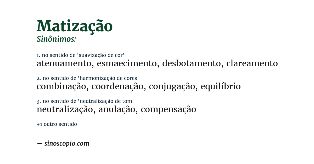 Sinônimo de matização