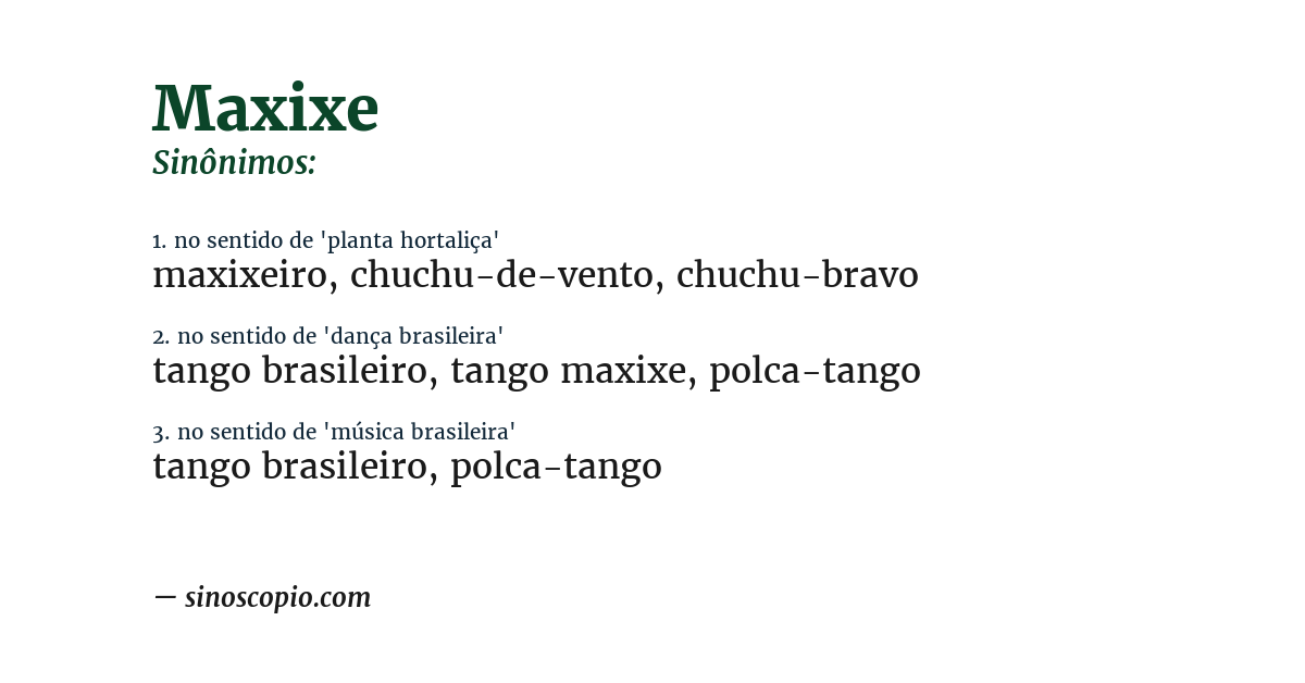 Sinônimo de maxixe