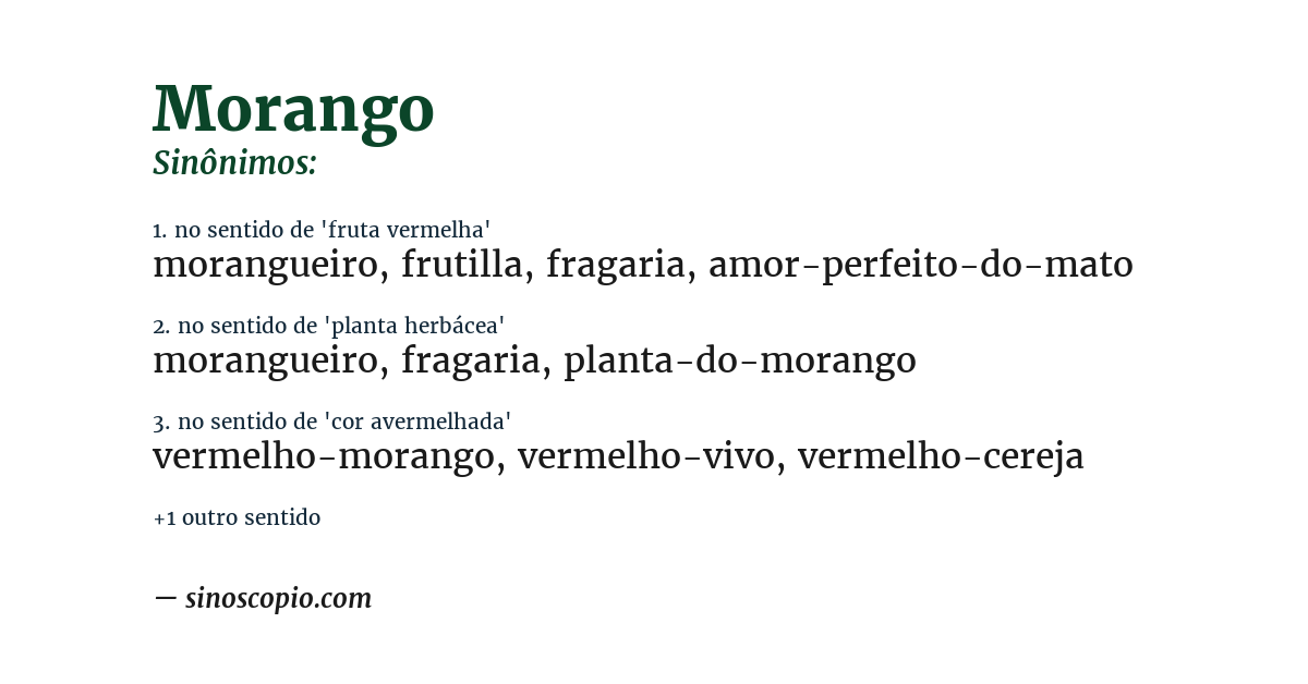 Sinônimo de morango