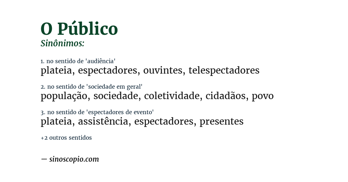 Sinônimo de o público