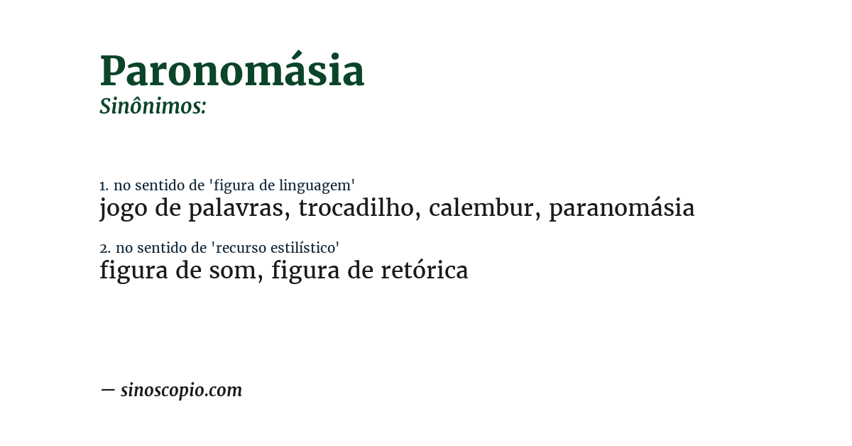 Sinônimo de paronomásia