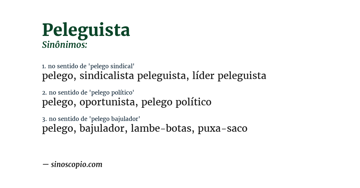 Sinônimo de peleguista