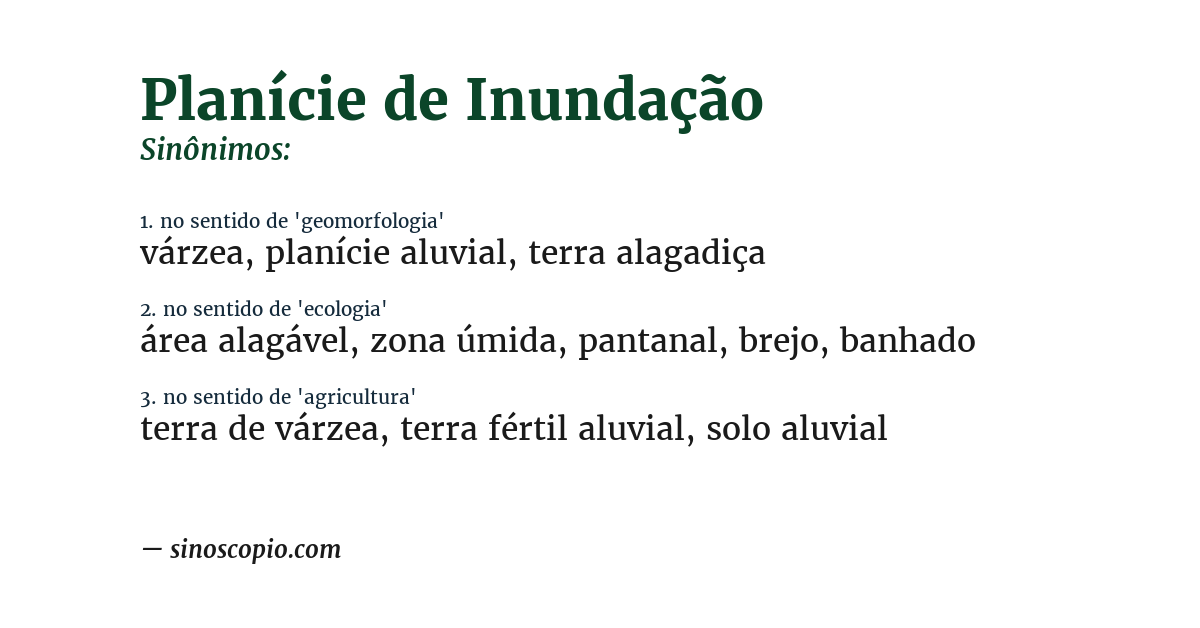 Sinônimo de planície de inundação