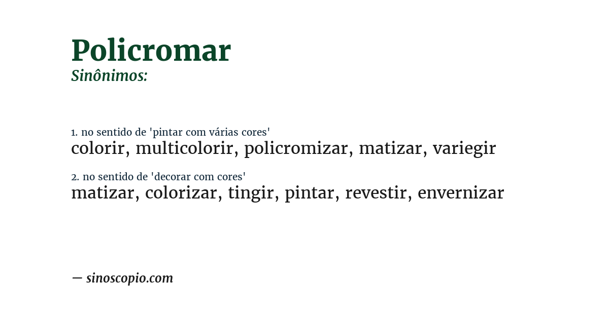 Sinônimo de policromar
