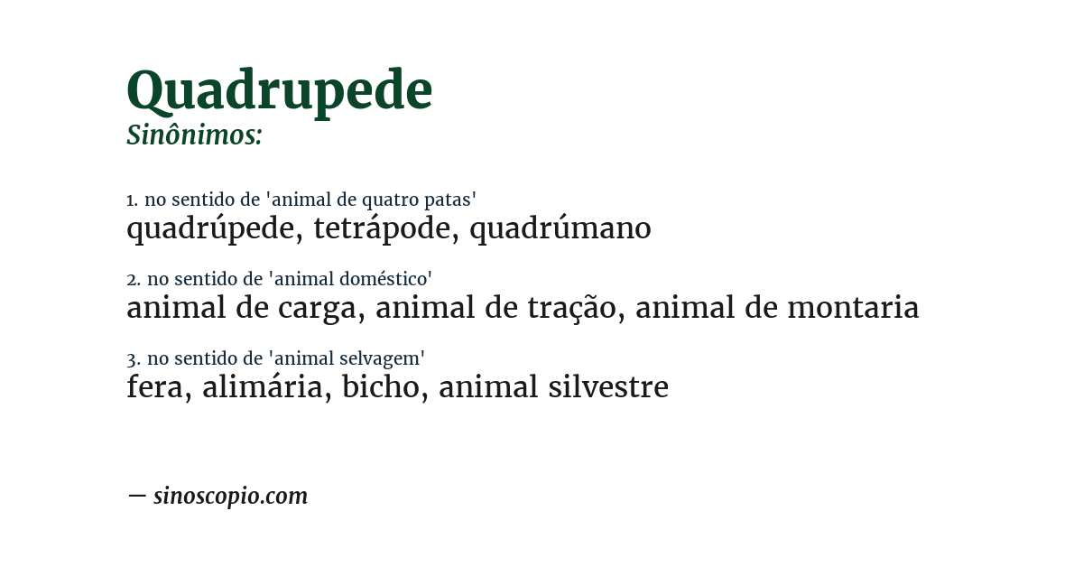 Sinônimo de quadrupede