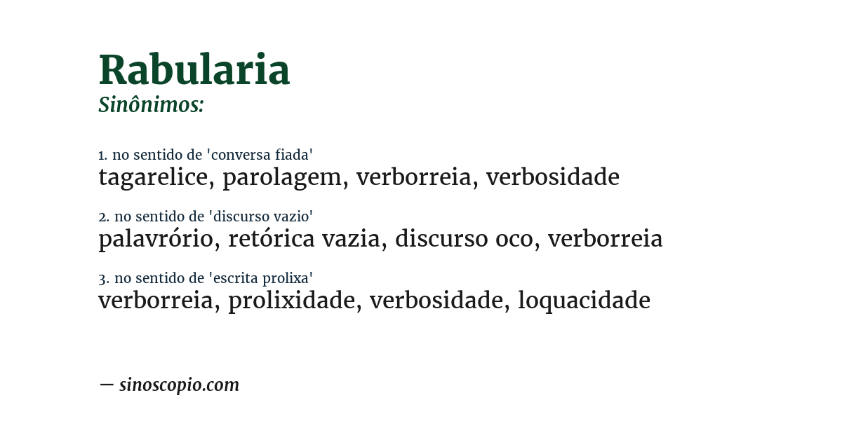 Sinônimo de rabularia