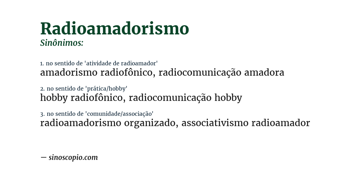 Sinônimo de radioamadorismo