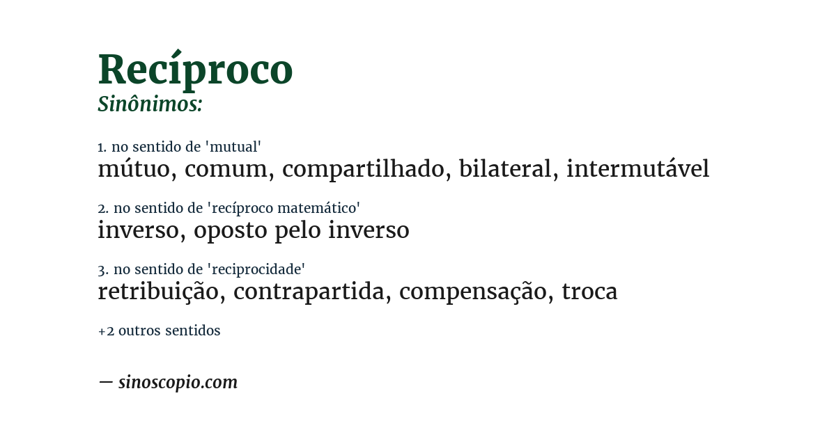 Sinônimo de recíproco