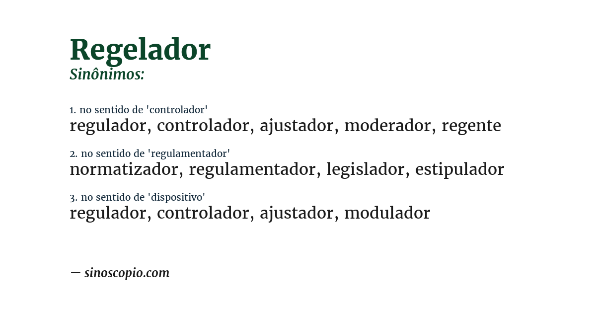 Sinônimo de regelador