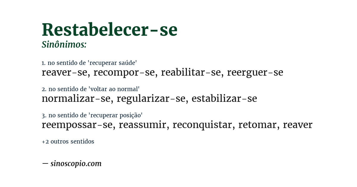 Sinônimo de restabelecer-se