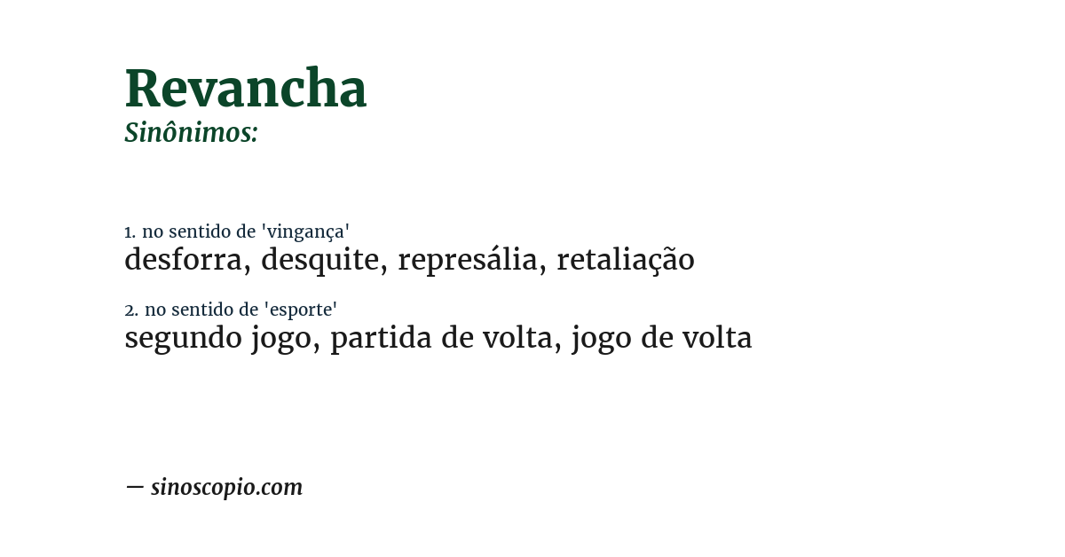 Sinônimo de revancha