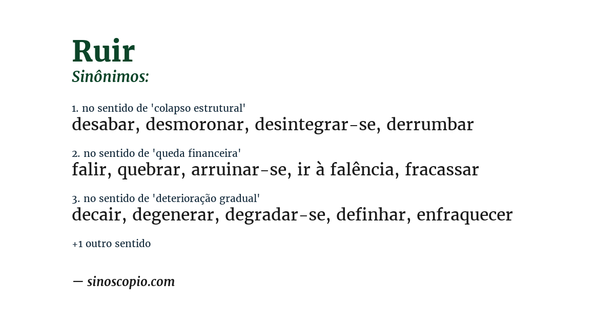 Sinônimo de ruir