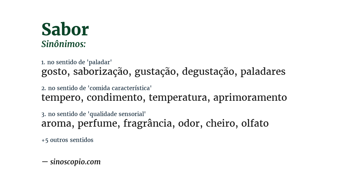 Sinônimo de sabor