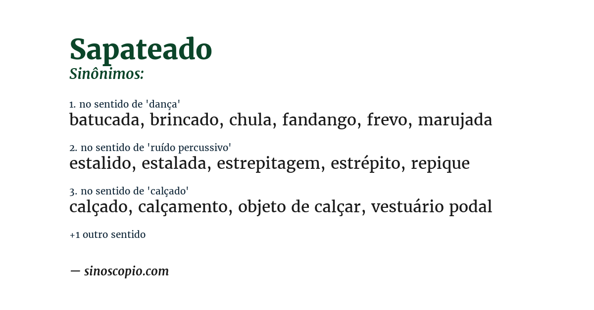 Sinônimo de sapateado