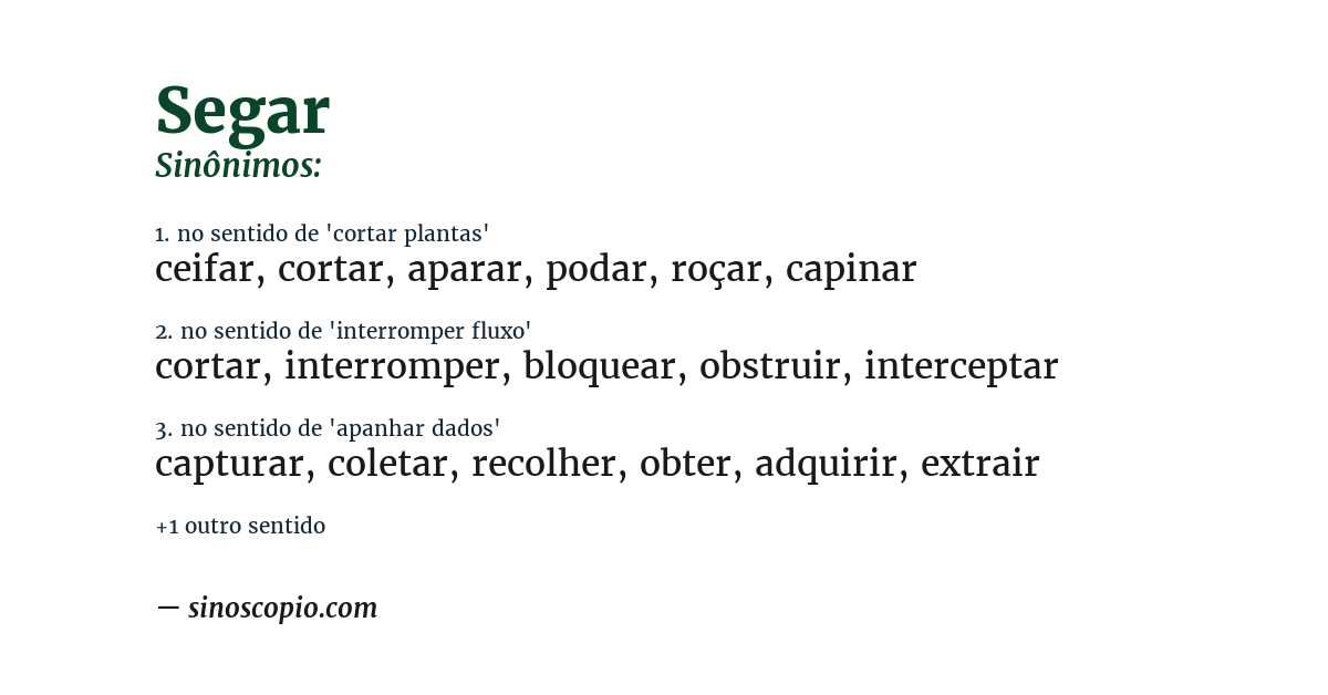 Sinônimo de segar