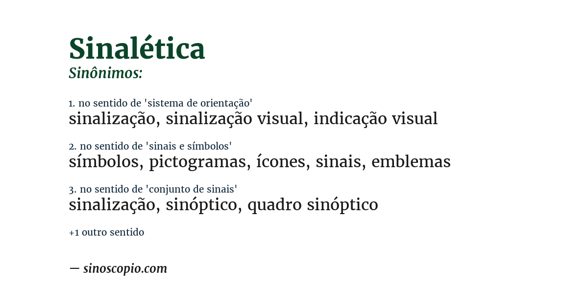 Sinônimo de sinalética