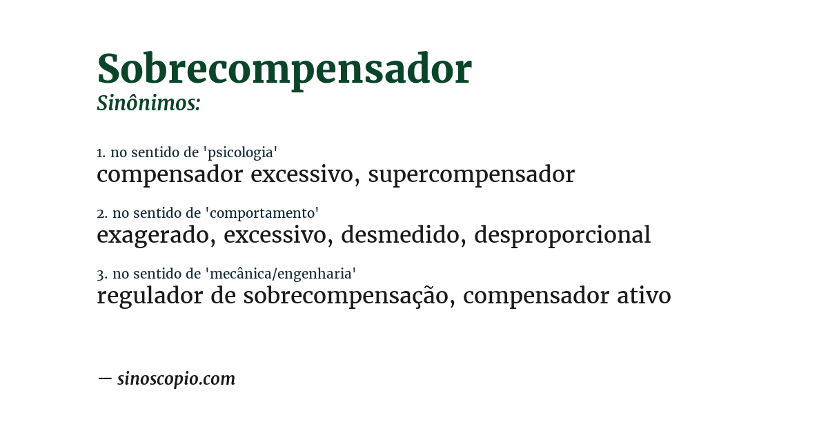 Sinônimo de sobrecompensador