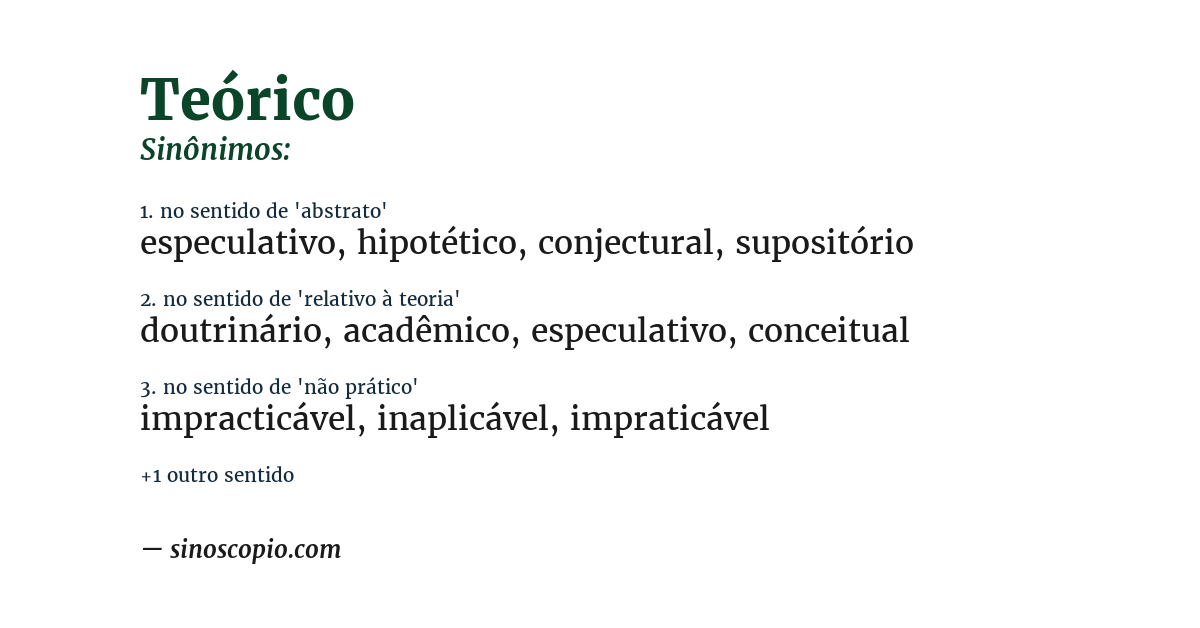 Sinônimo de teórico