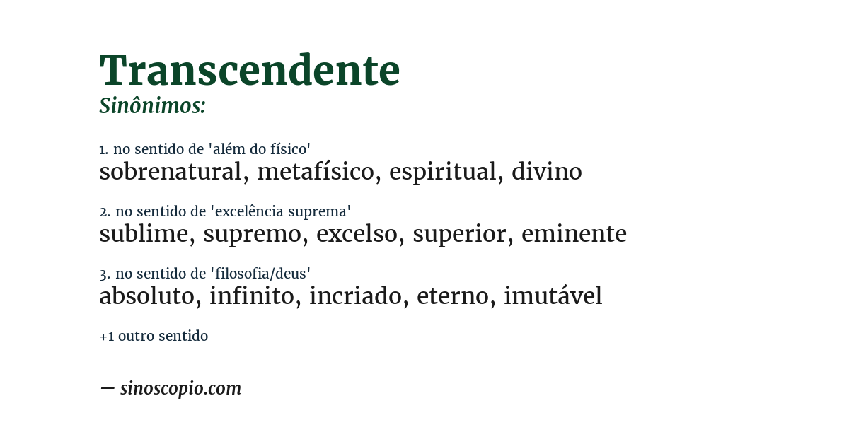 Sinônimo de transcendente