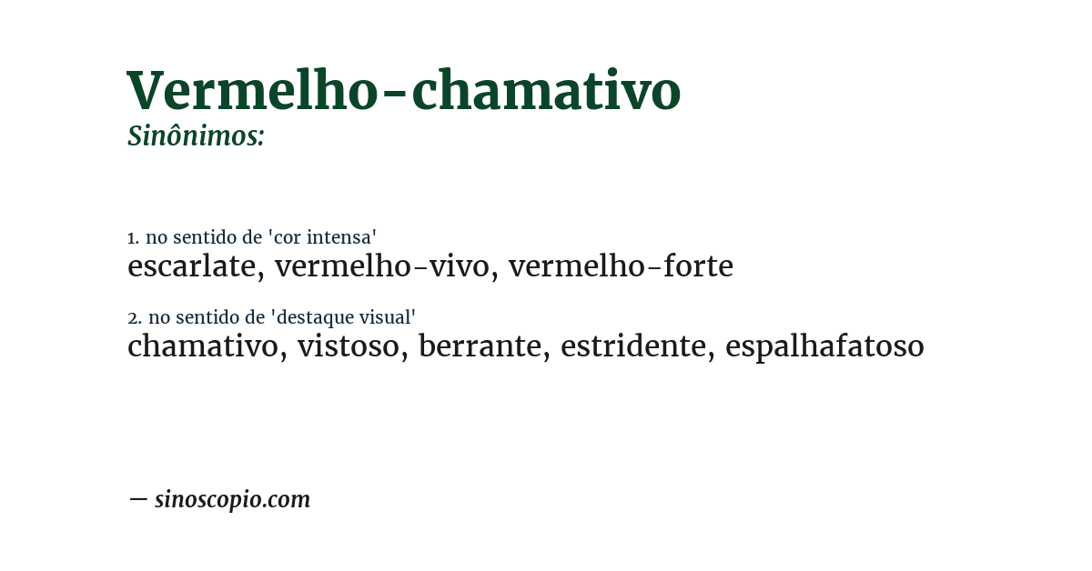Sinônimo de vermelho-chamativo